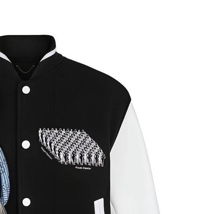 LOUIS VUITTON SS22 Black Teddy Baseball Collar Jacket Men 1A8PMK 圖 7