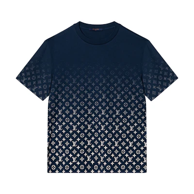 LOUIS VUITTON SS22 Blue Gradient Monogram Short Sleeve T-Shirt for Men. 1A9G6O