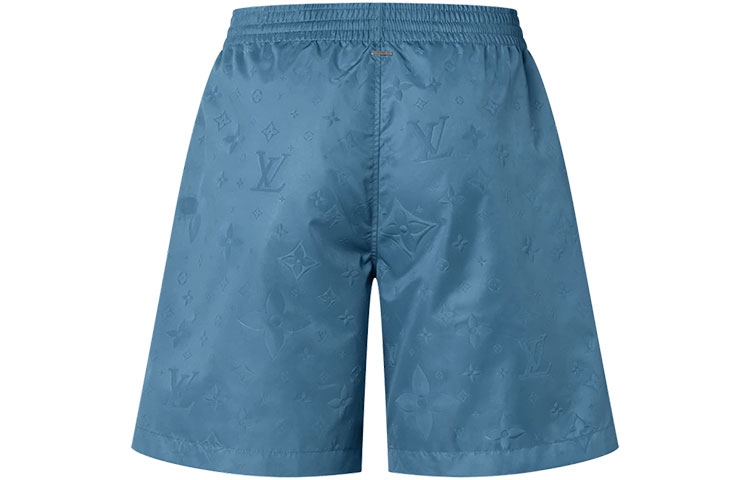 Lookbook LOUIS VUITTON SS22 Celana Pendek Pria Logo Monogram Biru Pinggang Elastis. 1AA7WB