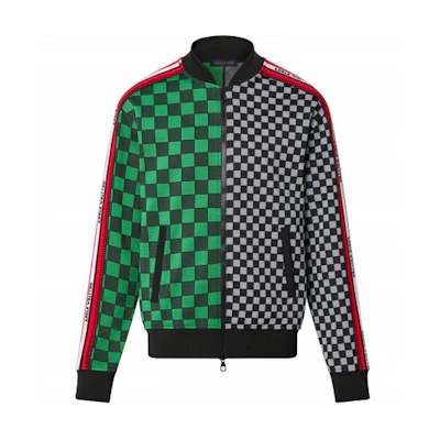 Louis Vuitton SS22 Checkerboard Knit Jacket Gray Green 1A9SZ2