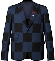 LOUIS VUITTON SS22 Checkered Badge Blazer Navy Blue 1A9K1P LOUIS VUITTON SS22 Checkered Badge Blazer Navy Blue 1A9K1P