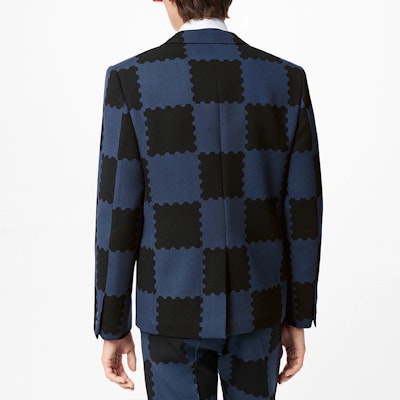 LOUIS VUITTON SS22 Checkered Badge Blazer Navy Blue 1A9K1P Purchase LOUIS VUITTON SS22 Checkered Badge Blazer Navy Blue 1A9K1P