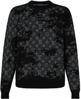 LOUIS VUITTON SS22 Distressed Logo Crewneck Sweater Black . 1A96JT LOUIS VUITTON SS22 Distressed Logo Crewneck Sweater Black . 1A96JT