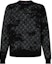 Order LOUIS VUITTON SS22 Suéter Negro Cuello Redondo Logo Desgastado. 1A96JT