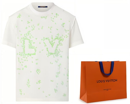 LOUIS VUITTON SS22 Embroidered Logo Spread Crewneck White T-Shirt Mens. 1AA808 Cheap LOUIS VUITTON SS22 Embroidered Logo Spread Crewneck White T-Shirt Mens. 1AA808