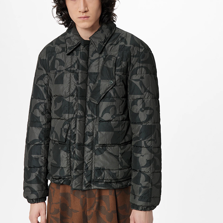 LOUIS VUITTON SS22 Floral Collar Jacket Coat  Charcoal Gray 1A9JZ0 圖 5