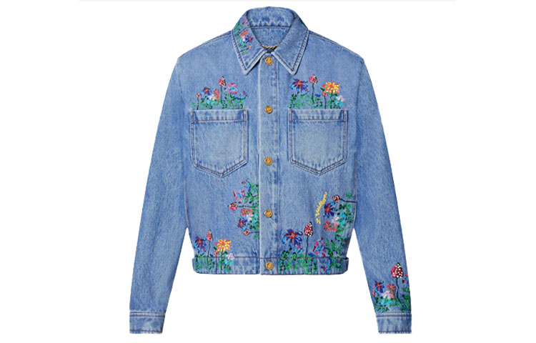 LOUIS VUITTON SS22 Floral Embroidered Denim Jacket Blue  Fashion. 1A9GI2 圖 2