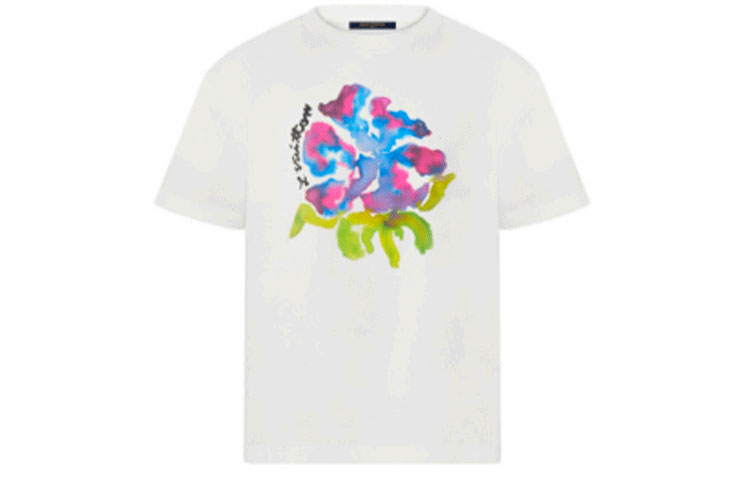 LOUIS VUITTON SS22 Floral Print Crewneck White T-Shirt  Edition 1A9GP3