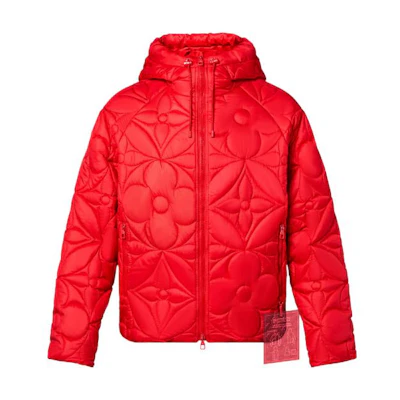 Louis Vuitton SS22 Floral Quilted Hooded Jacket Red - Collection 1A9FUY