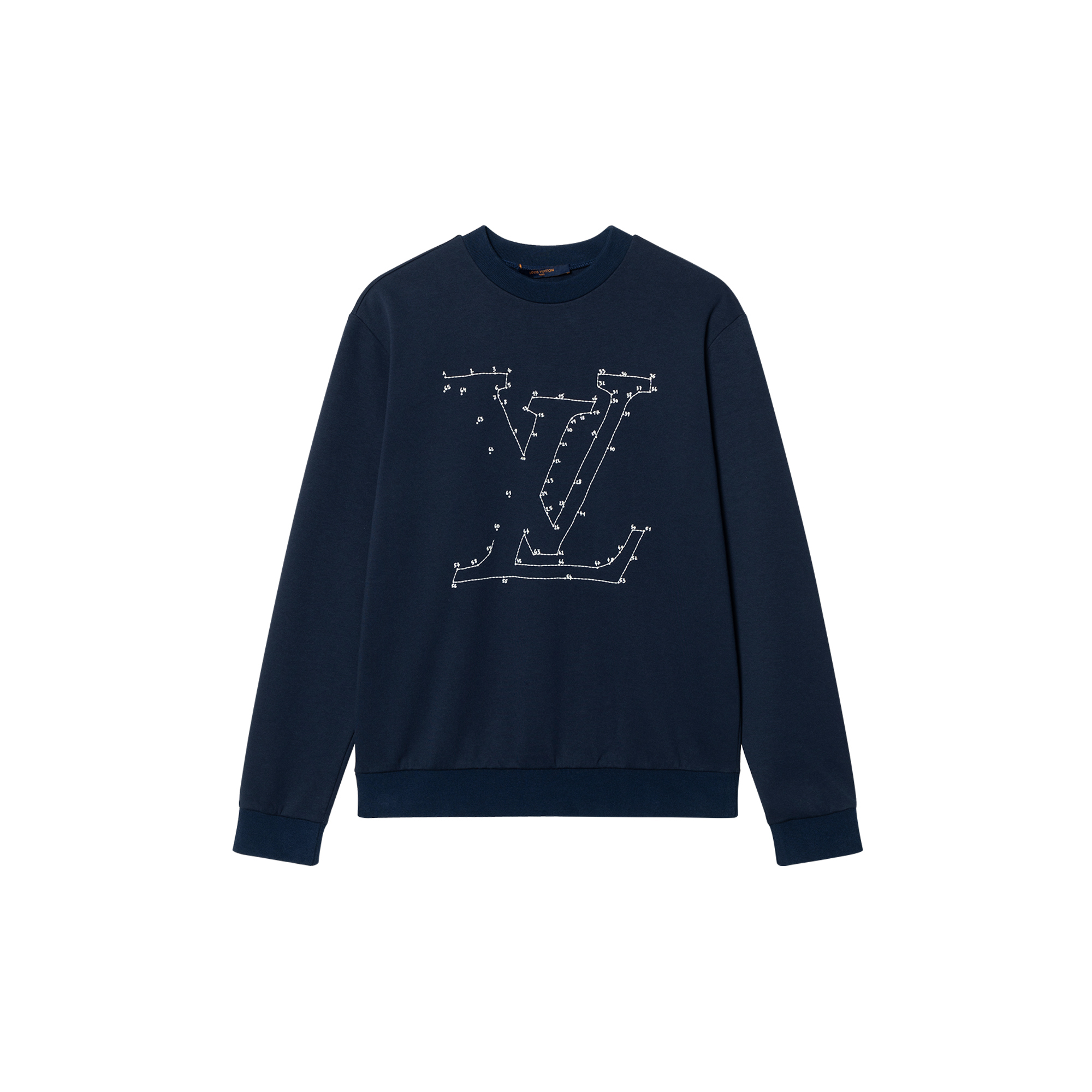 LOUIS VUITTON SS22 Gold Mine Logo Embroidered Crewneck Sweatshirt Navy Unisex. 1A96KV