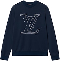 LOUIS VUITTON SS22 Gold Mine Logo Embroidered Crewneck Sweatshirt Navy Unisex. 1A96KV LOUIS VUITTON SS22 Gold Mine Logo Embroidered Crewneck Sweatshirt Navy Unisex. 1A96KV