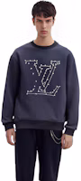 Cheap LOUIS VUITTON SS22 Gold Mine Logo Embroidered Crewneck Sweatshirt Navy Unisex. 1A96KV