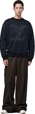 LOUIS VUITTON SS22 Gold Mine Logo Crewneck Sweatshirt Navy Unisex. 1A96KV 1