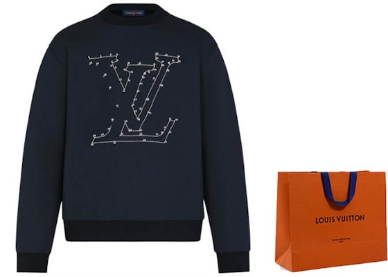 LOUIS VUITTON SS22 Gold Mine Logo Crewneck Sweatshirt Navy Unisex. 1A96KV 2