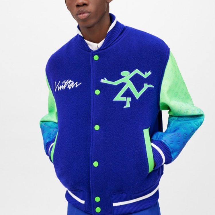 Purchase 路易威登 SS22 漸層Logo拼接棒球外套 藍色 1A9UJS