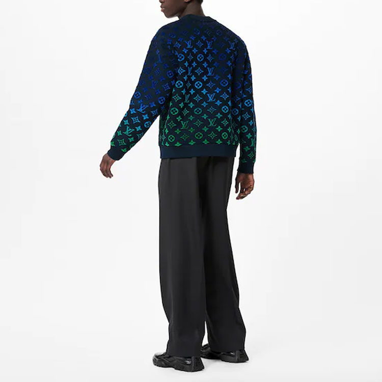 Purchase 루이비통 SS22 그라데이션 모노그램 크루넥 긴팔 스웻셔츠 블루 남성용. 1A9GLK