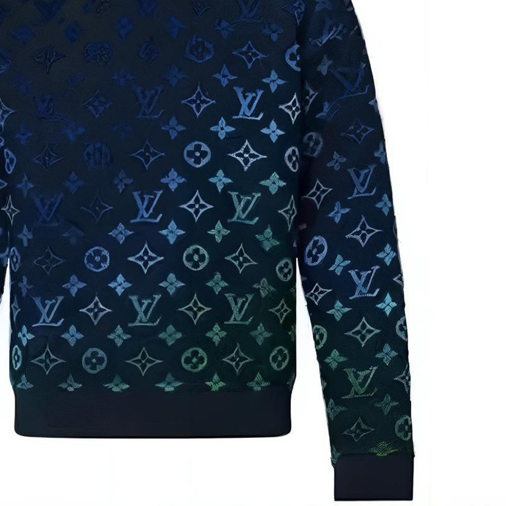 Sizing 루이비통 SS22 그라데이션 모노그램 크루넥 긴팔 스웻셔츠 블루 남성용. 1A9GLK