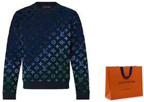 Cheap Louis Vuitton SS22 Gradient Monogram Crewneck Long Sleeve Sweatshirt Blue Mens. 1A9GLK