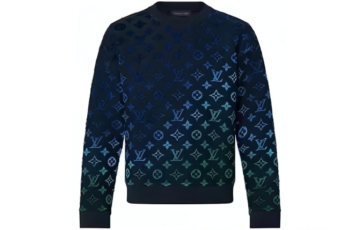 LOUIS VUITTON SS22 Gradient Monogram Crewneck Pullover Sweatshirt Blue 1A9GLF