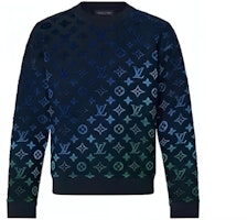 LOUIS VUITTON SS22 Gradient Monogram Crewneck Pullover Sweatshirt Blue 1A9GLF LOUIS VUITTON SS22 Gradient Monogram Crewneck Pullover Sweatshirt Blue 1A9GLF