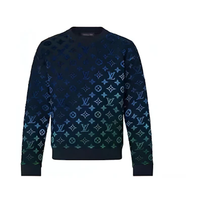 LOUIS VUITTON SS22 Gradient Monogram Crewneck Pullover Sweatshirt Blue 1A9GLF