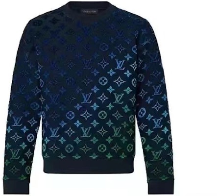 LOUIS VUITTON SS22 Gradient Monogram Crewneck Pullover Sweatshirt Biru 1A9GLF Order LOUIS VUITTON SS22 Gradient Monogram Crewneck Pullover Sweatshirt Biru 1A9GLF