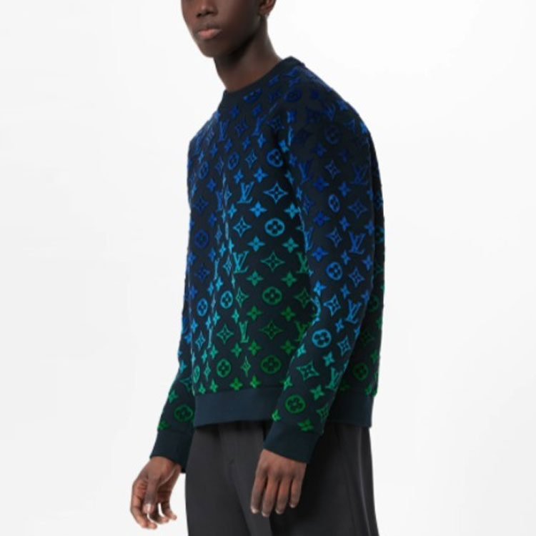 Purchase LOUIS VUITTON SS22 Gradient Monogram Crewneck Pullover Sweatshirt Biru 1A9GLF