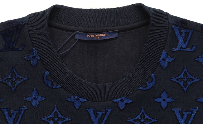 LOUIS VUITTON SS22 Gradient Monogram Crewneck Pullover Sweatshirt Biru 1A9GLF Details for LOUIS VUITTON SS22 Gradient Monogram Crewneck Pullover Sweatshirt Biru 1A9GLF