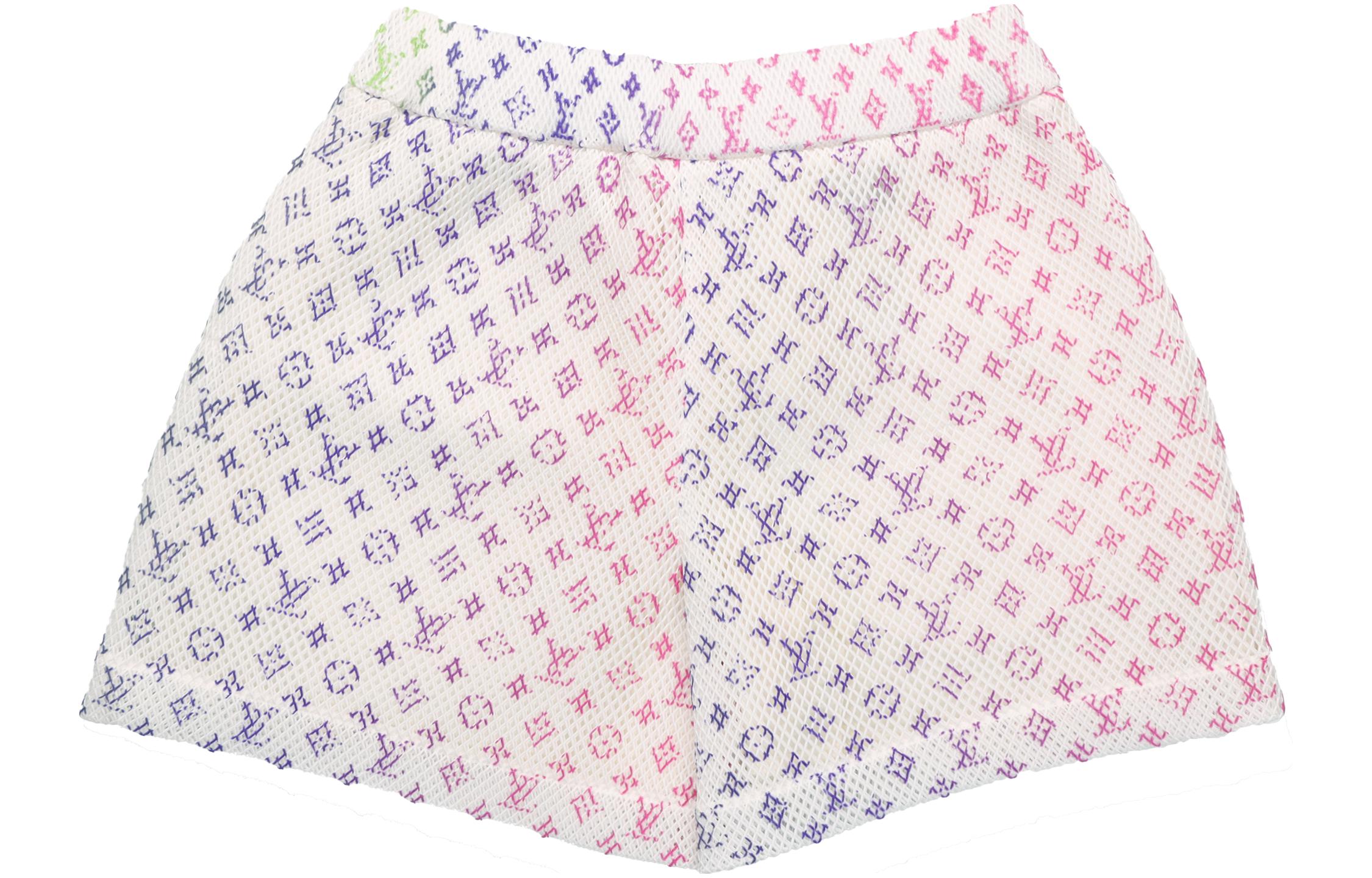 Lookbook Pantalones cortos LOUIS VUITTON SS22 Blanco con logo monogramado degradado. 1A9V7