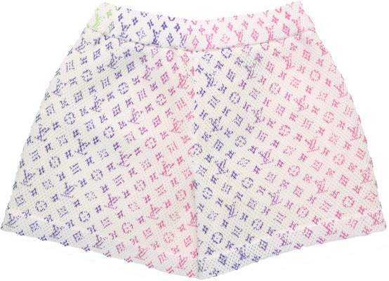 Pantalones cortos LOUIS VUITTON SS22 Blanco con logo monogramado degradado. 1A9V7 Lookbook Pantalones cortos LOUIS VUITTON SS22 Blanco con logo monogramado degradado. 1A9V7
