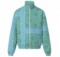 LOUIS VUITTON SS22 Green Checkerboard Logo Print Zip Jacket . 1A9T4R LOUIS VUITTON SS22 Green Checkerboard Logo Print Zip Jacket . 1A9T4R