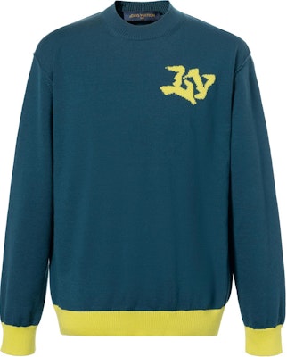 LOUIS VUITTON SS22 Sweater Lelaki Logo Hijau Crewneck Pullover. 1AA4RG Order LOUIS VUITTON SS22 Sweater Lelaki Logo Hijau Crewneck Pullover. 1AA4RG