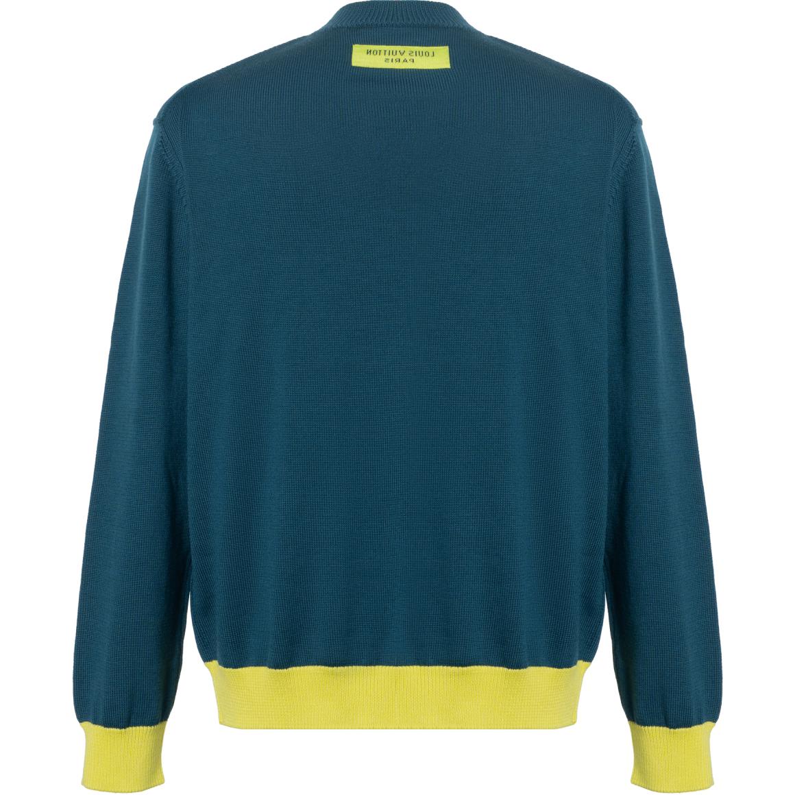 Lookbook LOUIS VUITTON SS22 Sweater Lelaki Logo Hijau Crewneck Pullover. 1AA4RG