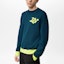 Shop LOUIS VUITTON SS22 Sweater Lelaki Logo Hijau Crewneck Pullover. 1AA4RG