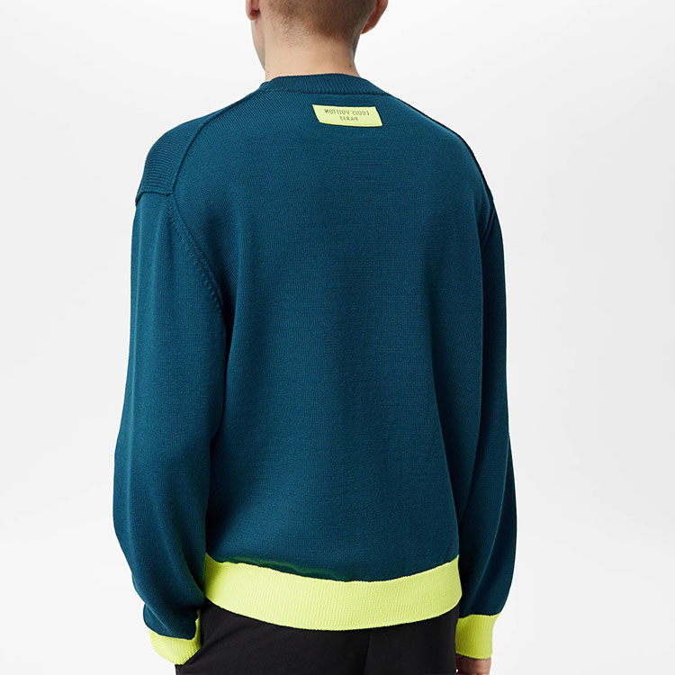 Purchase LOUIS VUITTON SS22 Sweater Lelaki Logo Hijau Crewneck Pullover. 1AA4RG
