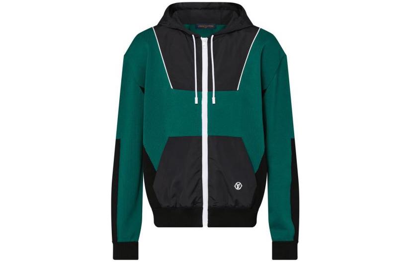 LOUIS VUITTON SS22 Green Logo Print Zipped Hooded Jacket Men 1AAT7R 圖 2