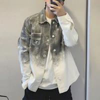 Shop ルイヴィトン SS22 グレイグラデーション スターリーデニム 長袖シャツ メンズ 1A96LE