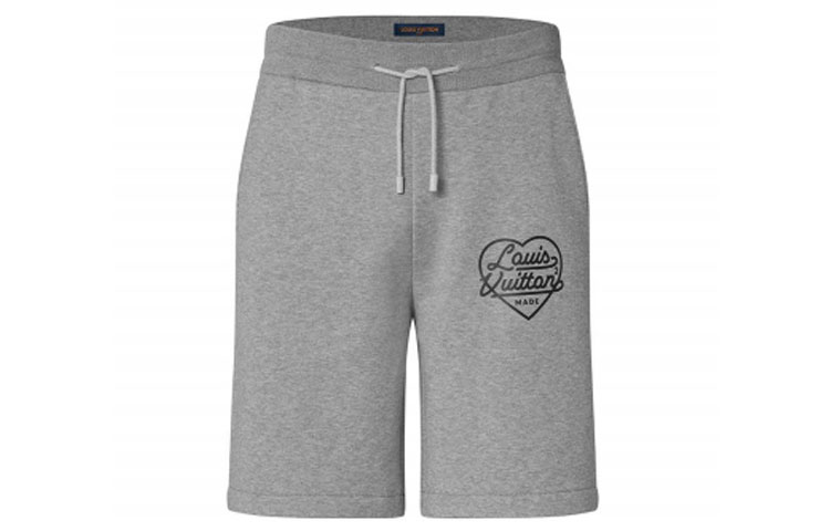 LOUIS VUITTON SS22 Grey Heart Monogram Print Loose Drawstring Shorts 1A9GMT