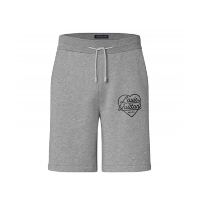 LOUIS VUITTON SS22 Grey Heart Monogram Print Loose Drawstring Shorts 1A9GMT