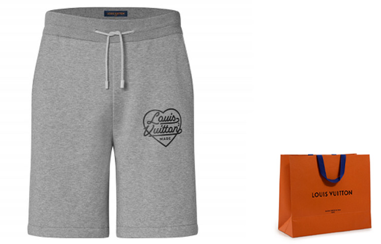 Lookbook 루이비통 SS22 그레이 하트 모노그램 프린트 루즈 드로스트링 쇼츠 1A9GMT