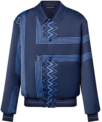 ルイヴィトン SS22 カラコルム ストライプ シングルブレスト パイロットジャケット ブルー メンズ 1AA7B1 Buy ルイヴィトン SS22 カラコルム ストライプ シングルブレスト パイロットジャケット ブルー メンズ 1AA7B1