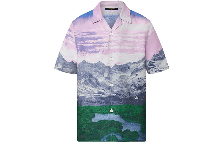 LOUIS VUITTON SS22 Landscape Print Relaxed Fit Short Sleeve Shirt Multicolor Men. 1A9TBC 圖 2