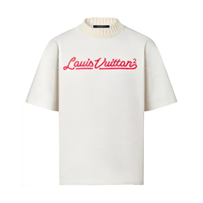 LOUIS VUITTON SS22 Logo Embroidered White Short Sleeve T-Shirt 1A9GMM