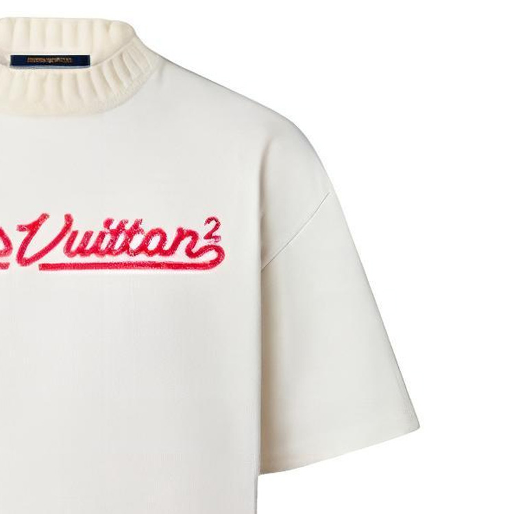 Purchase LOUIS VUITTON SS22 刺繡LOGO白色短袖T恤 1A9GMM