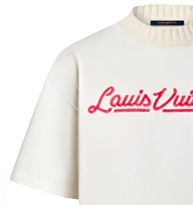 LOUIS VUITTON SS22 刺繡LOGO白色短袖T恤 1A9GMM Details for LOUIS VUITTON SS22 刺繡LOGO白色短袖T恤 1A9GMM