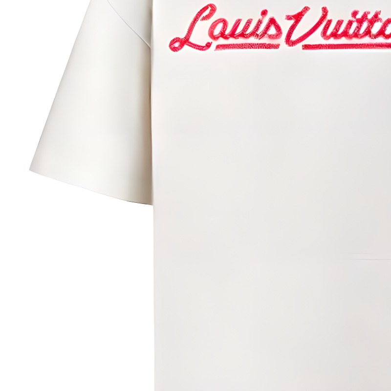Sizing LOUIS VUITTON SS22 刺繡LOGO白色短袖T恤 1A9GMM
