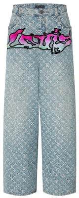 루이비통 SS22 로고 프린트 그래피티 데님 진 블루 1A9T0M Buy 루이비통 SS22 로고 프린트 그래피티 데님 진 블루 1A9T0M