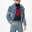 Details for LOUIS VUITTON SS22 Monogram Denim Jacket Blue Distressed Patchwork Design 1A9K6B