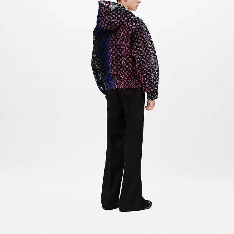 Purchase LOUIS VUITTON SS22 Jaket Hoodie Hijau Monogram Gradient Grid Pria 1A9UH1