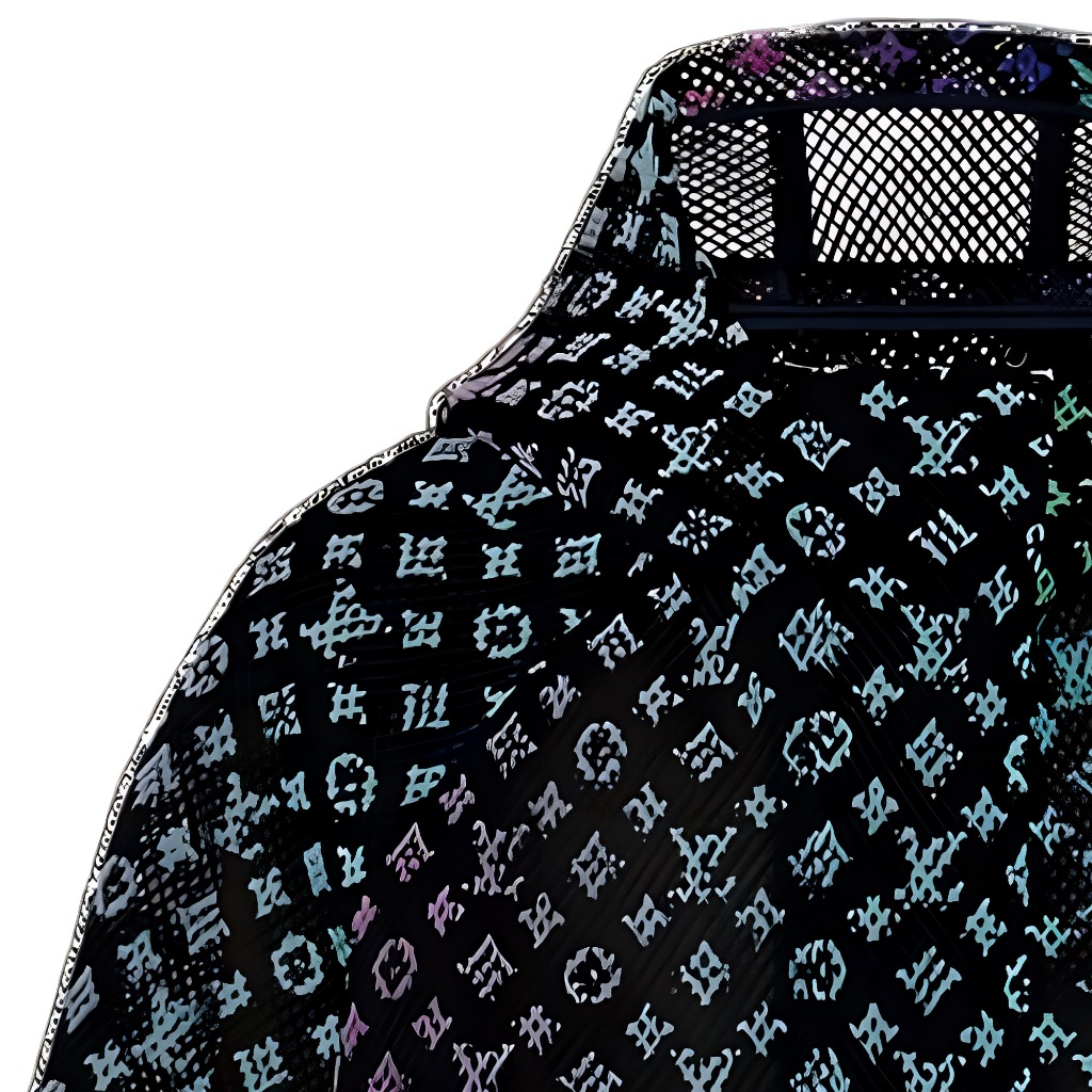 Sizing LOUIS VUITTON SS22 Jaket Hoodie Hijau Monogram Gradient Grid Pria 1A9UH1